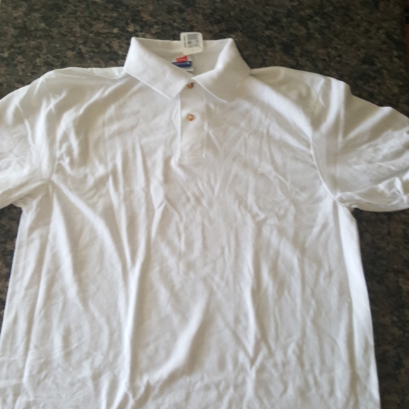 Hanes Other - Hanes small 34-36 men's white polo button shirt